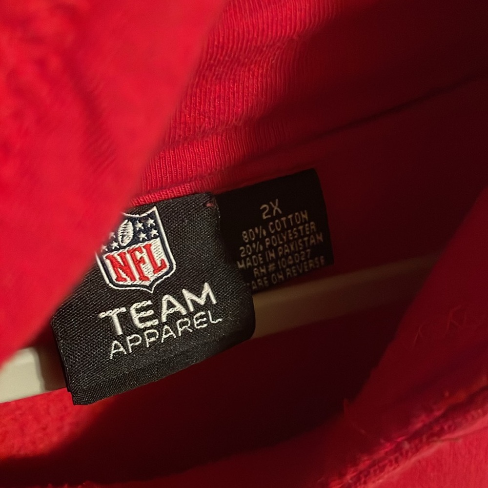 Red Kansas City Chiefs Football Hoodie Size 2X - Picture 2 of 3